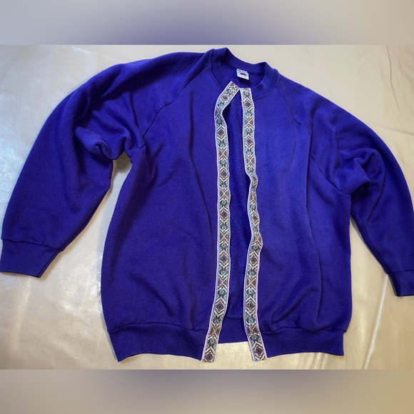 Cardigan Vintage Années 60 Fruit Of The Loom - Rayures Bonbon - Taille M - Occasion Bon état
